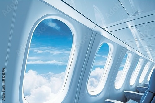 the view through an airplane window at 30,000 feet. Generative AI Generative AI