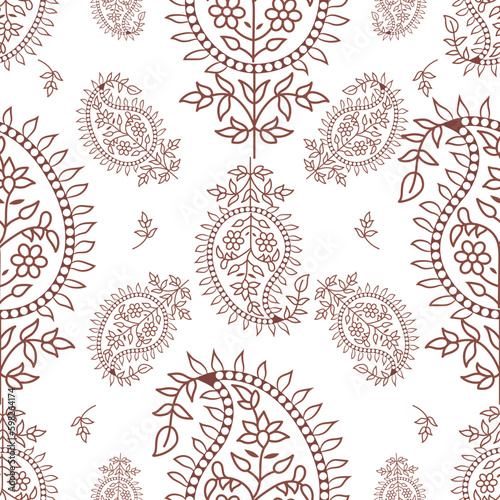 traditional seamless Indian ornament vector paisley pattern