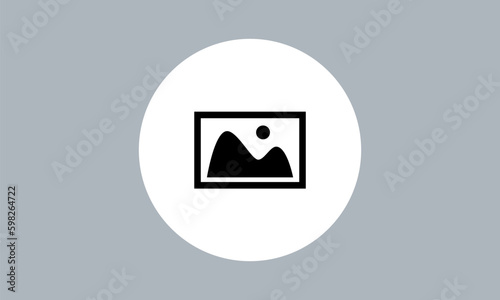 Image gallery icon, silhouette Landscape photo pictogram, album picture symbol signs vector illustration