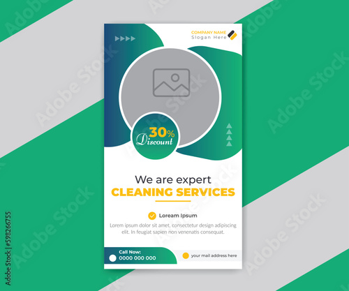 Cleaning service collection of woman and man doing housework template
