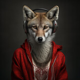 wolf in a fashion outfit Generative AI
