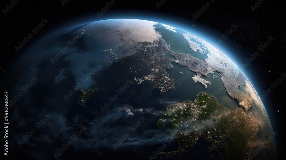 Obraz premium earth and moon Ai generative