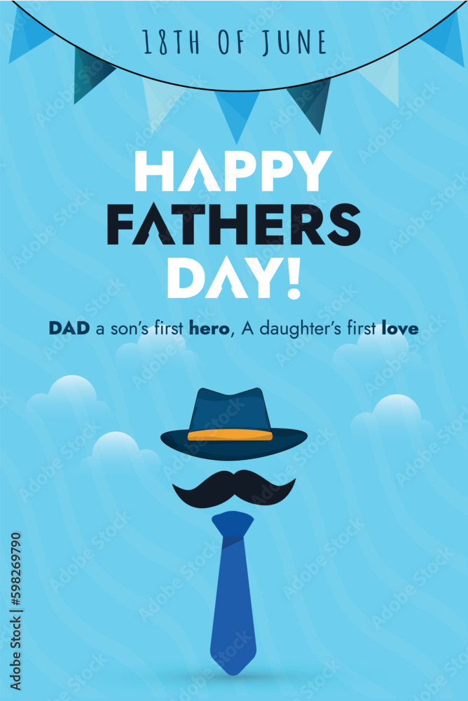 Vecteur Stock Fathers Day. 18th June Happy Fathers day celebration