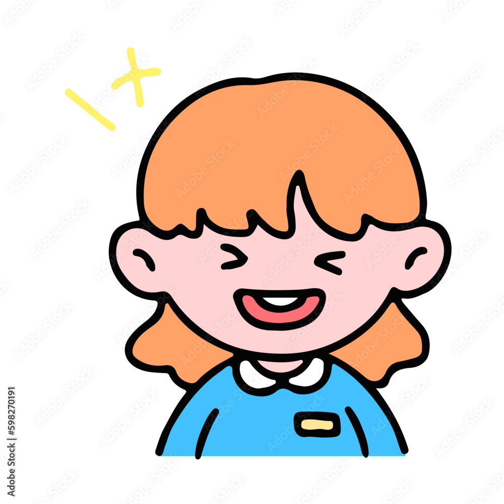 A little cute girl  laughing, isolated on a background vector illustration.