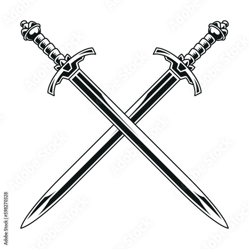 Medieval Crossed Swords Vector