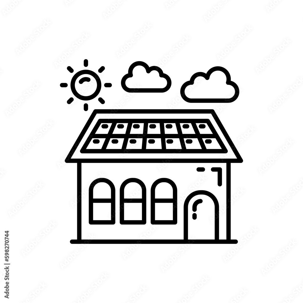 Solar PV Roof icon in vector. Illustration