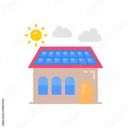 Fototapeta Naklejka Na Ścianę i Meble -  Solar PV Roof icon in vector. Illustration