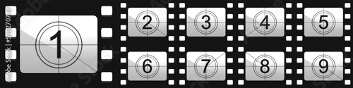 Movie countdown film strip collection. Set of movie countdown