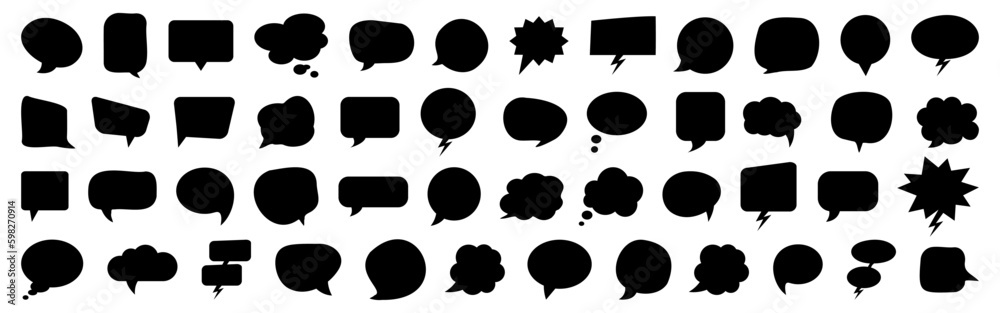 Black speech bubble collection. Set of speech bubble. Speech bubble comic