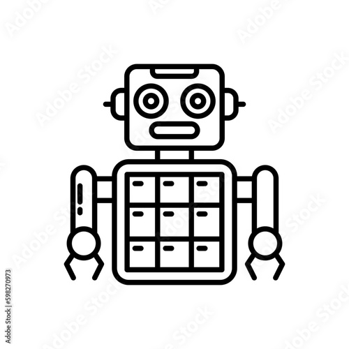 Solar Robot icon in vector. Illustration