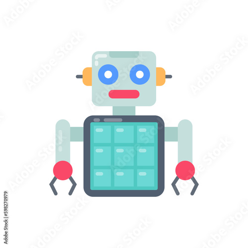 Solar Robot icon in vector. Illustration