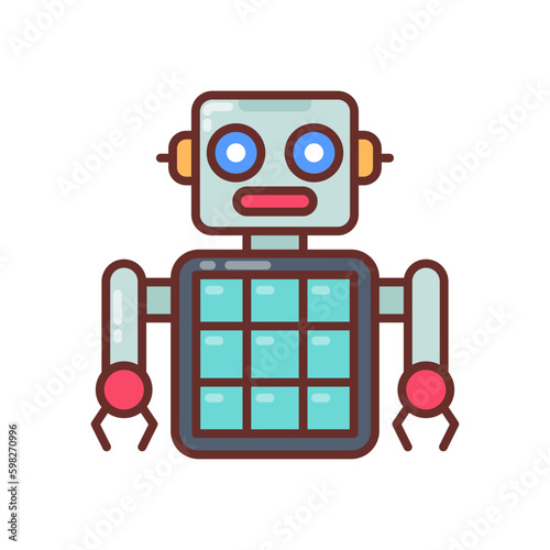 Solar Robot icon in vector. Illustration