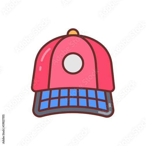 Solar Powered Cap icon in vector. Illustration