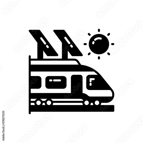 Solar Train icon in vector. Illustration