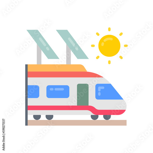 Solar Train icon in vector. Illustration