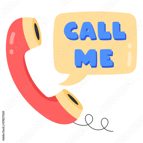 Cuadro en lienzo Get a flat sticker of call me