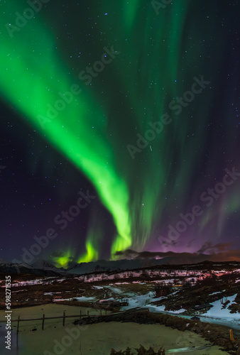Aurora Borealis over Norway's Sommaroy Peninsula in March