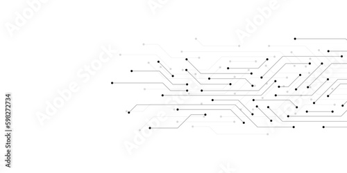 Circuit board texture with communication technology concept. Creative vector illustration Generative AI