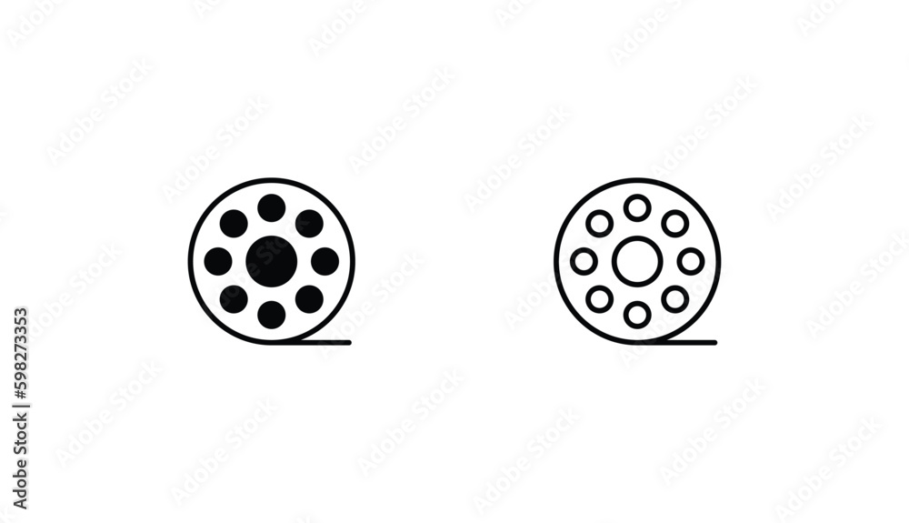 movie reel icon design with white background stock illustration movie reel icon design with white background stock illustration