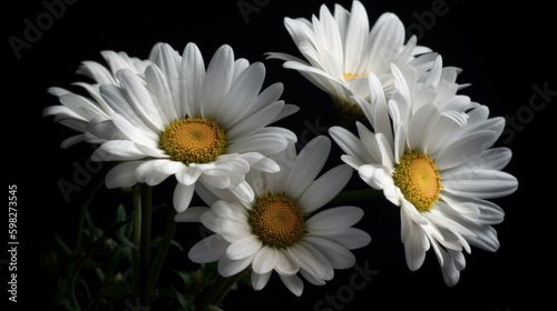 Art daisies summer white flower isolated. AI generated.