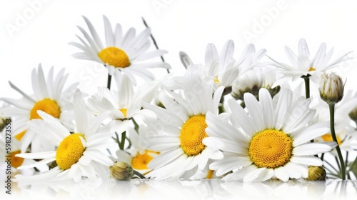 Art daisies summer white flower isolated. AI generated.