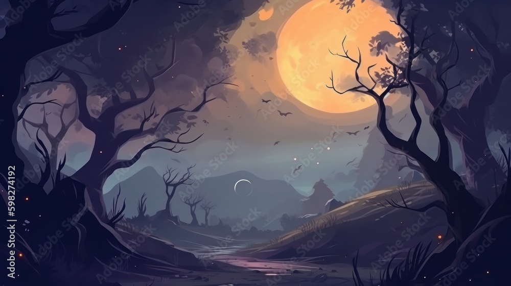Design background for halloween party in watercolor style. AI generative.