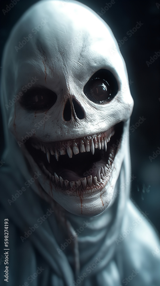 ghost with a creepy face Generative AI ghost with a creepy face Generative AI