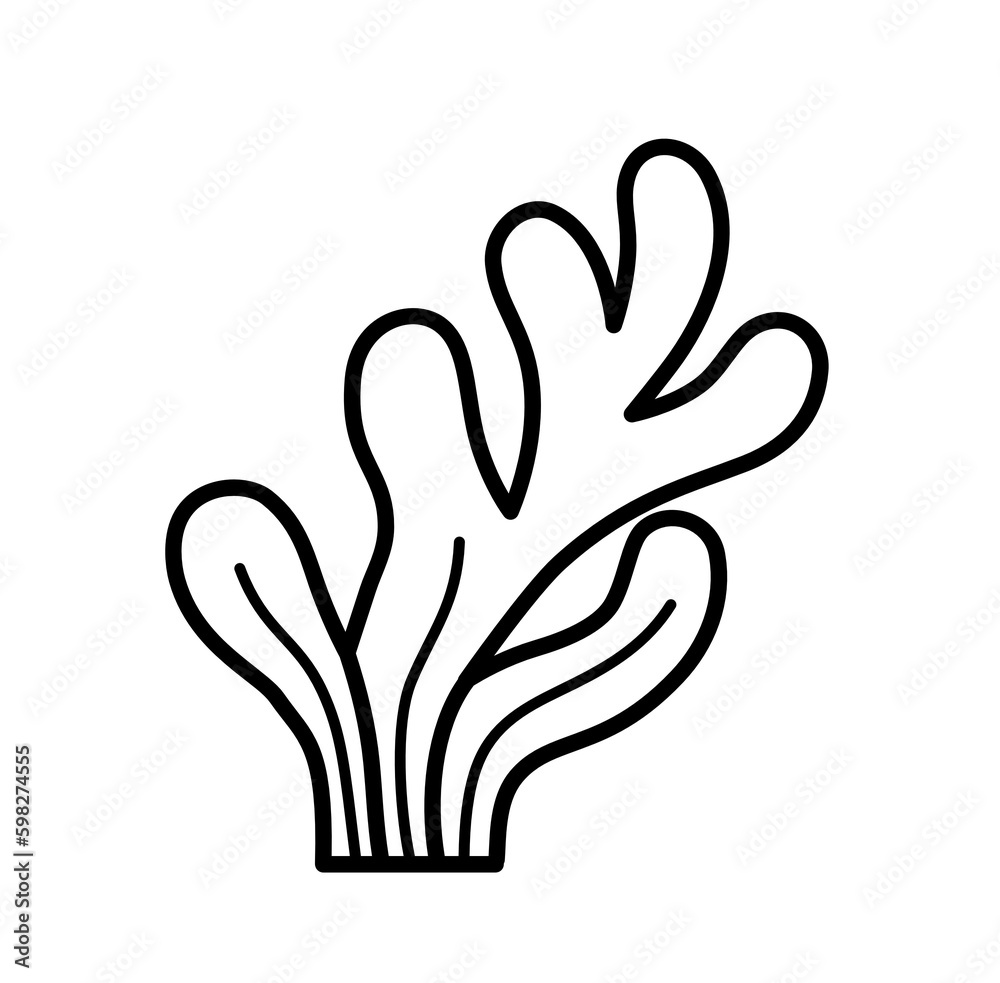 Seaweed mermaid cartoon outline icon Seaweed mermaid cartoon outline icon