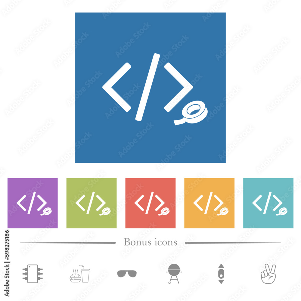 Software patch flat white icons in square backgrounds Software patch flat white icons in square backgrounds