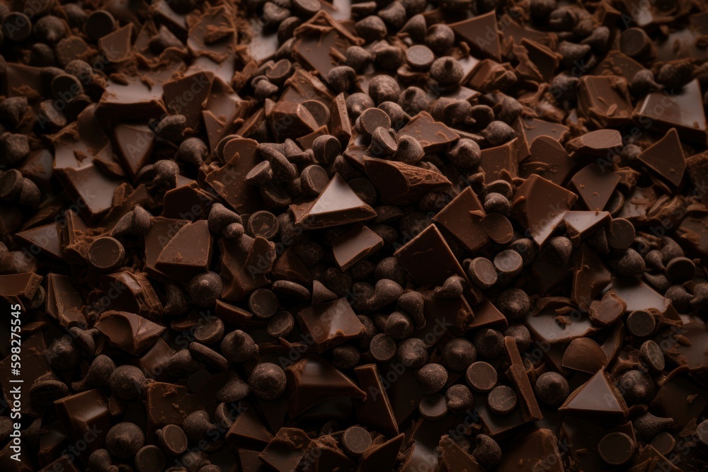 Chocolate chips background. Generate Ai Chocolate chips background. Generate Ai