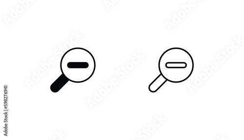 zoom out icon design with white background stock illustration