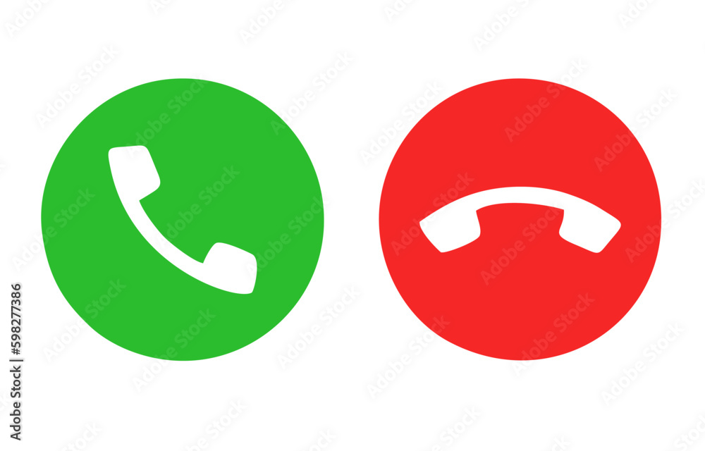 Phone call icon accept and decline isolated on transparent background ...