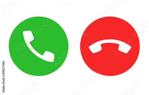 Phone call icon accept and decline isolated on transparent background