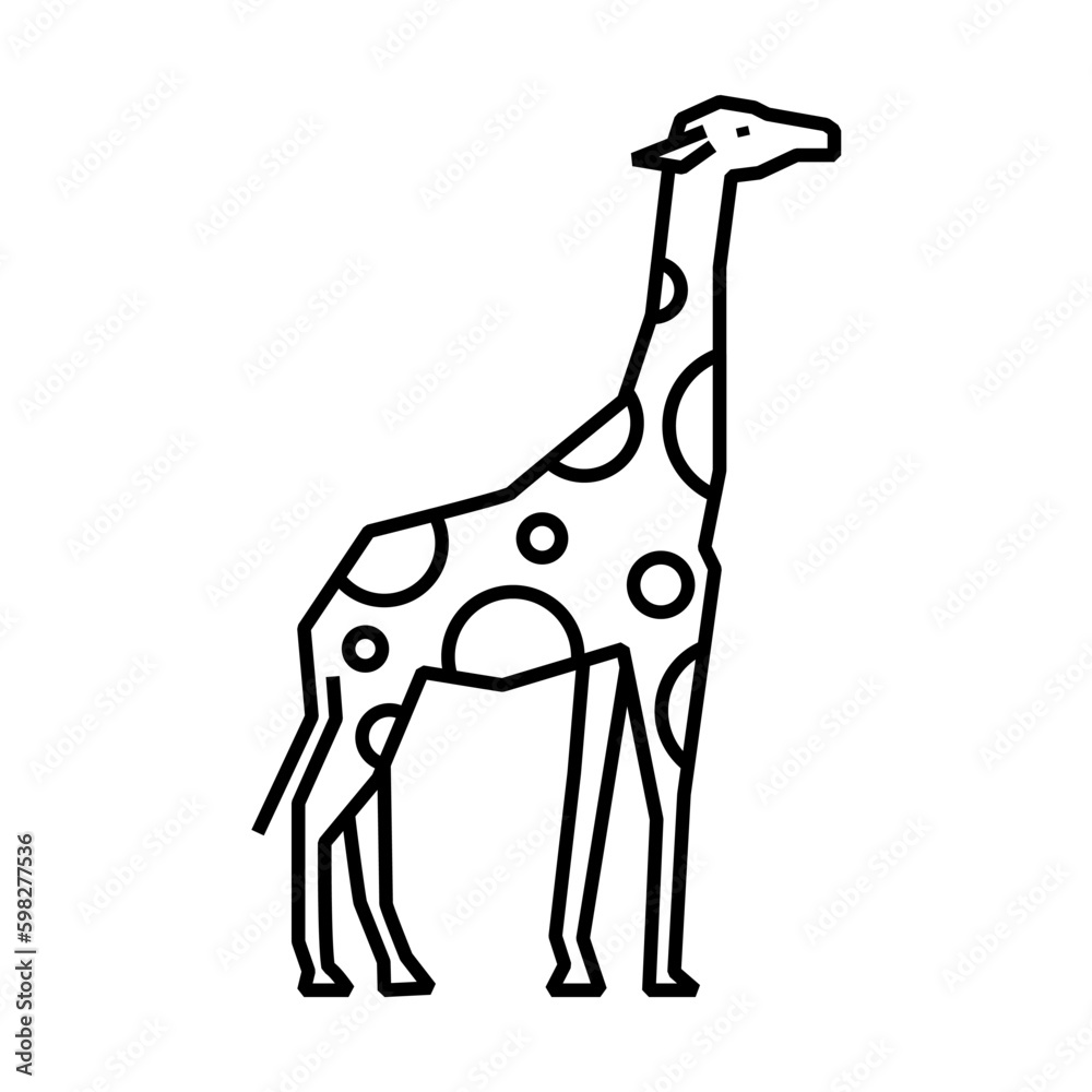 giraffe with line style suitable for icon or logo giraffe with line style suitable for icon or logo