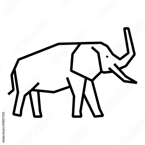 elephant with a line style suitable for an icon or logo