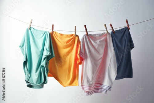 Clothes drying line. Generate Ai