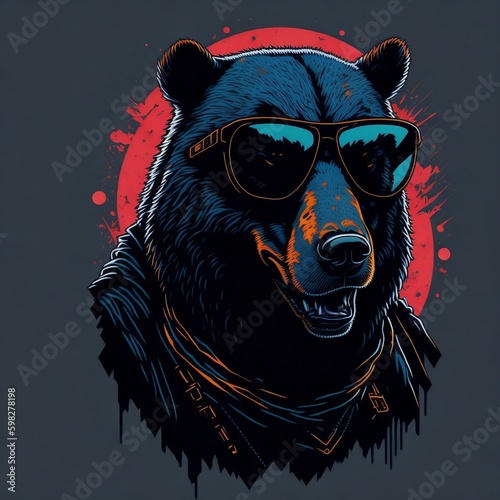 bear, t-shirt graphic design, generated by AI