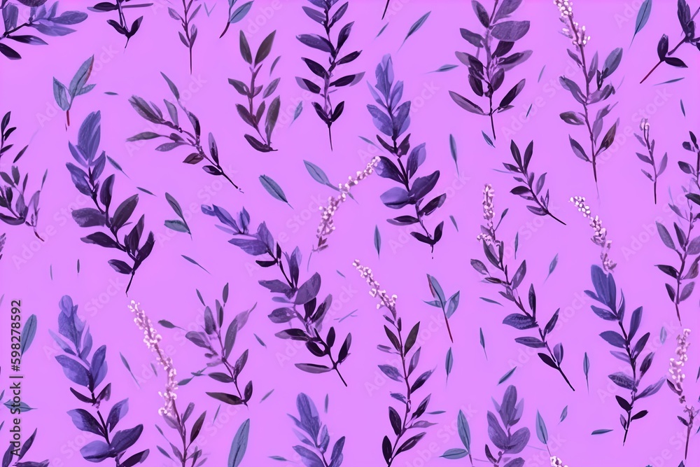 Fototapeta premium Lavander flowers pattern purple background.