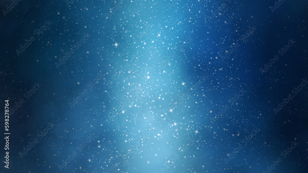 Fototapeta premium 手描きの水彩の星空、宇宙、キラキラ背景