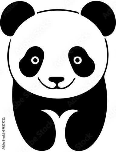 Fototapeta Naklejka Na Ścianę i Meble -  Cute panda with a smile vector | illustration of a cute smiling Panda 