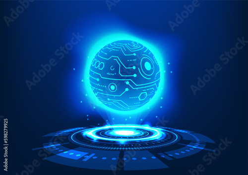 Modern technology hologram displays operating system information system smart technology It also helps to grow the business in a leap forward.