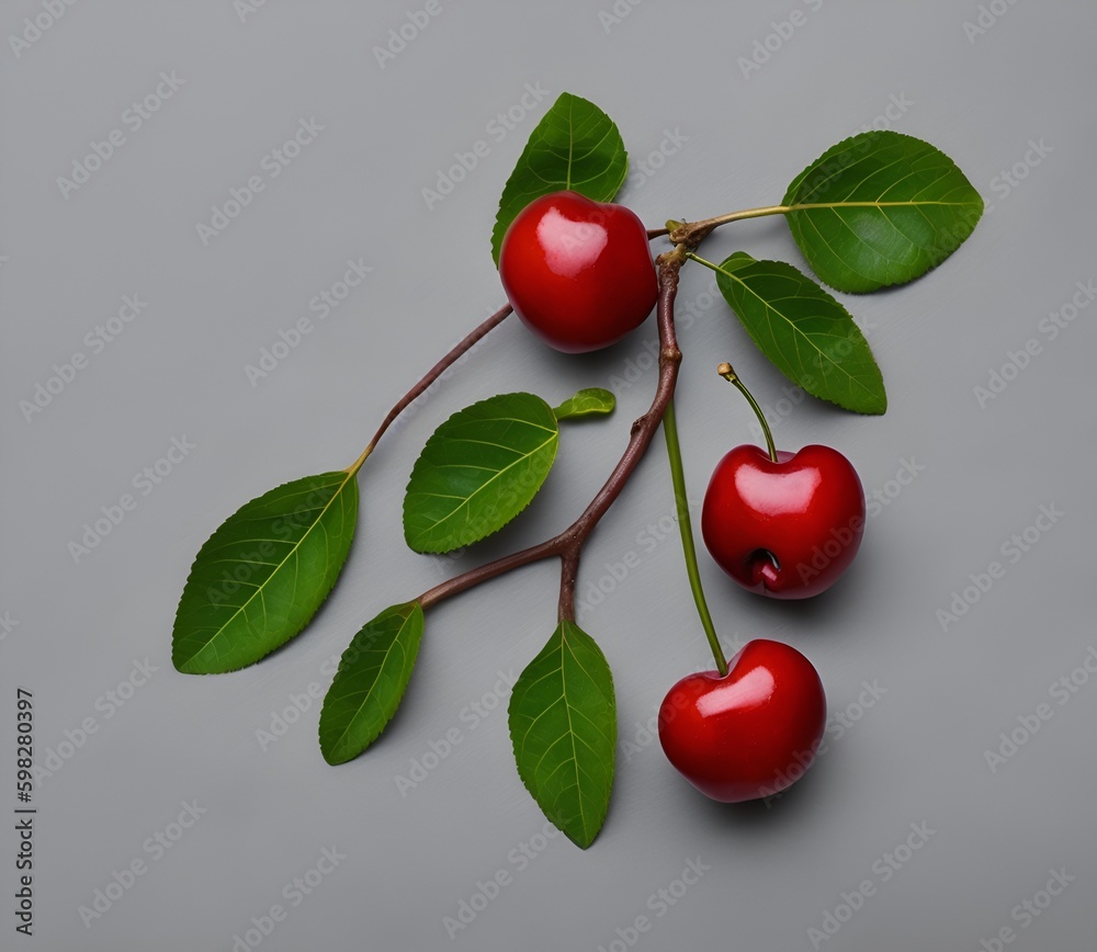 cherry on branch cherry on branch