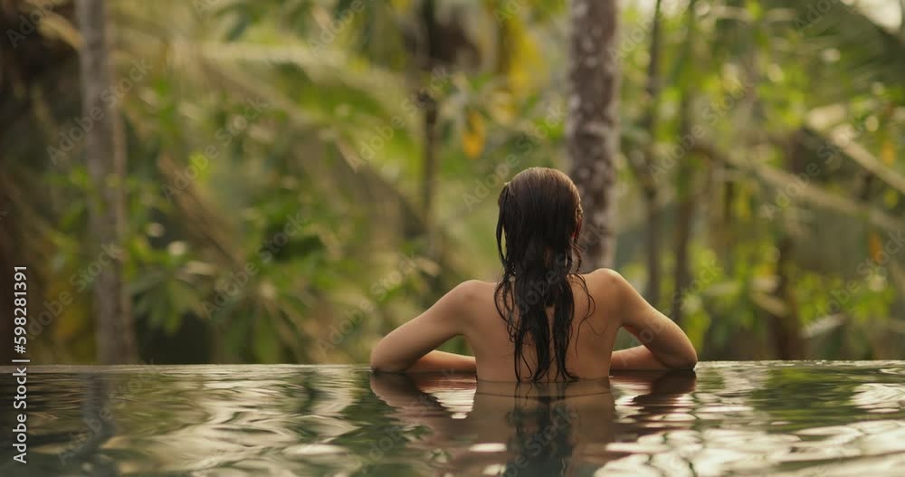 Bikini Woman Relaxation and Spending Time in a Tropical Generative AI Bikini Woman Relaxation and Spending Time in a Tropical Generative AI