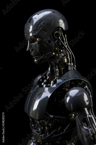 Humanoid robot,  futuristic modern assistance. Future digital technology 