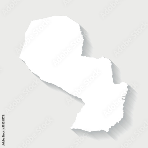 Simple white Paraguay map on gray background, vector, illustration, eps 10 file