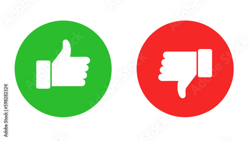 thumb up and thumb down. customer review icon