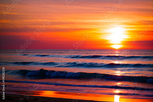 sunset over the sea generative ai