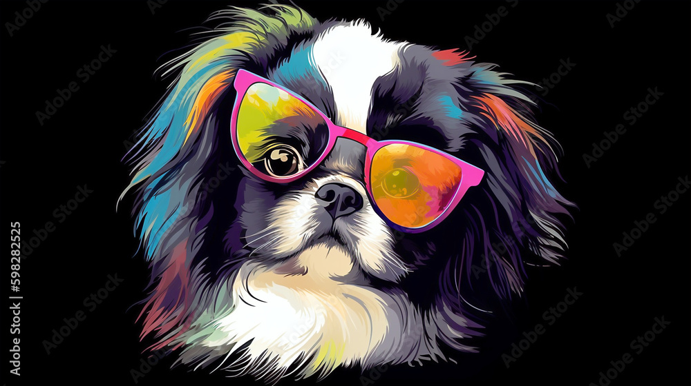 Glamorous Japanese Chin with Glasses Portrait. Chin up with glasses on