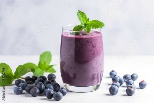 Fresh blueberry smoothie detox. Generate Ai