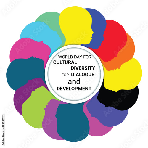 World Day For Cultural Diversity For Dialogue and Development. Template for background, banner, card, poster with text inscription. Vector illustration